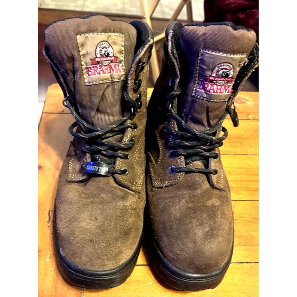 Brahma Waterproof Steel Toe Work Boots Men’s Brown Leather Lace-Size 8.5 - Picture 1 of 5